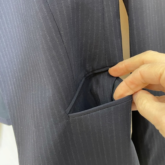 Theory Navy Wool Blend Pinstripe Pantsuit 12 - Picture 5 of 8